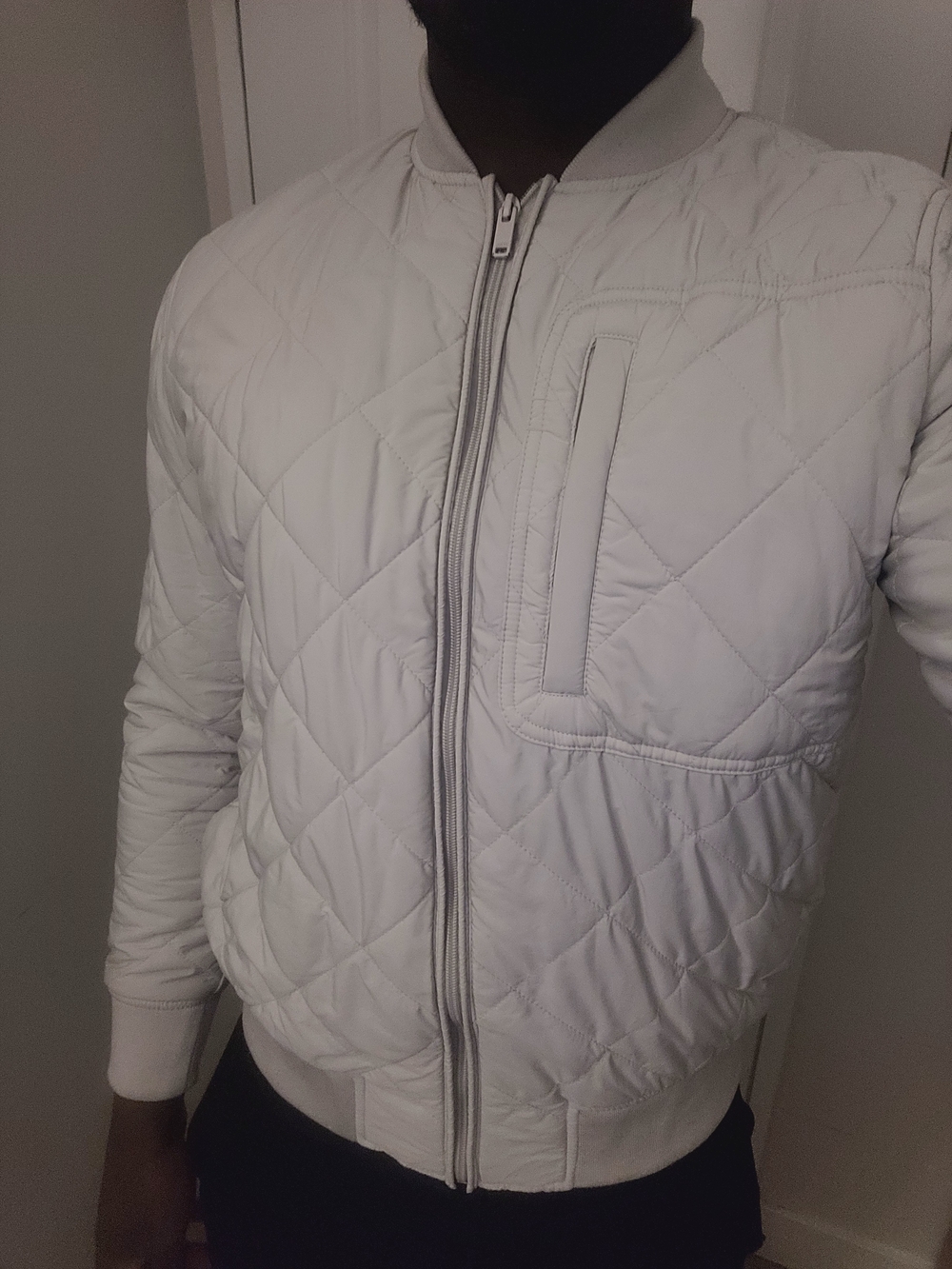 White bomber jacket Jules. Size Medium. Like New.